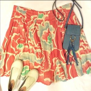 Lil/Anthropologie Pleated Floral Skirt Sz 14